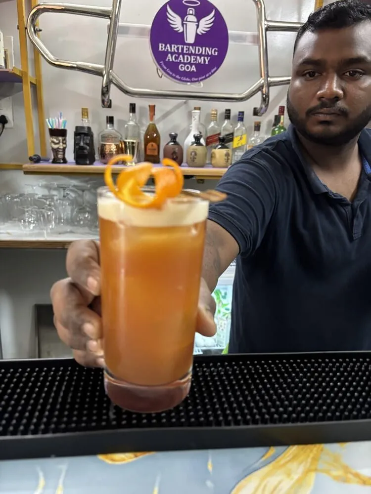 Bartending Academy Goa — student bartending in action
