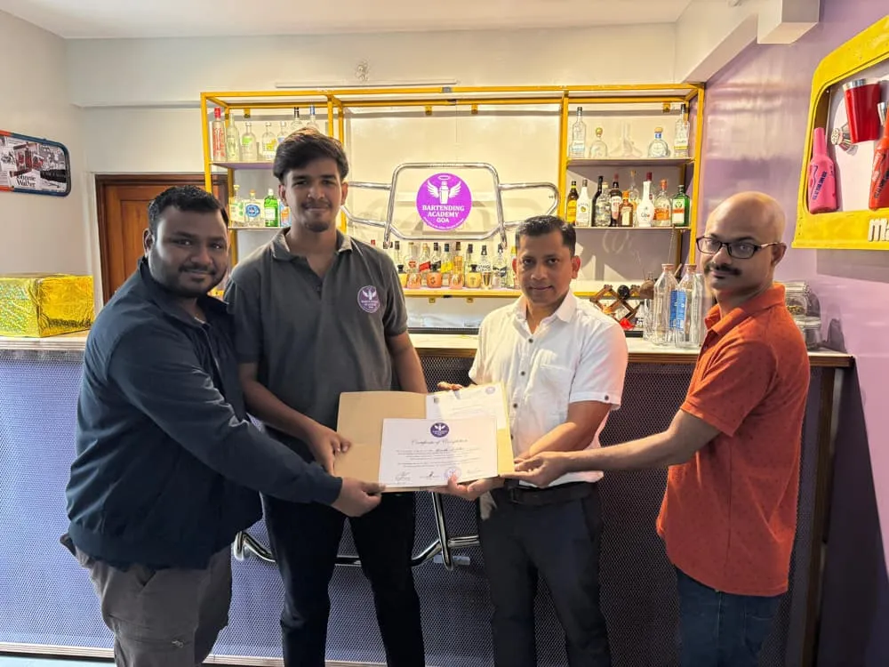 Bartending Academy Goa — student bartending in action