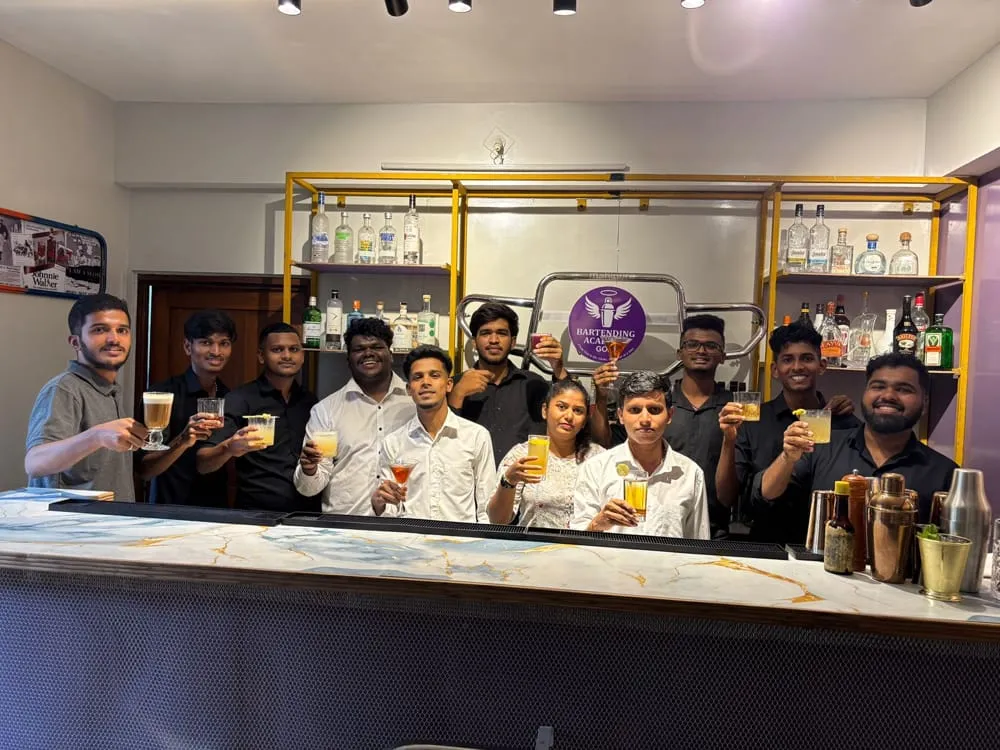 Bartending Academy Goa — student bartending in action